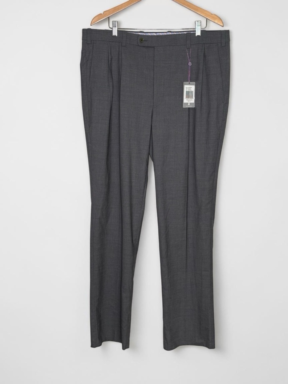 NWT Aristo 18 Carnoustie Aberdeen Pleated Wool Blend Dress Pants 40 Unhemmed